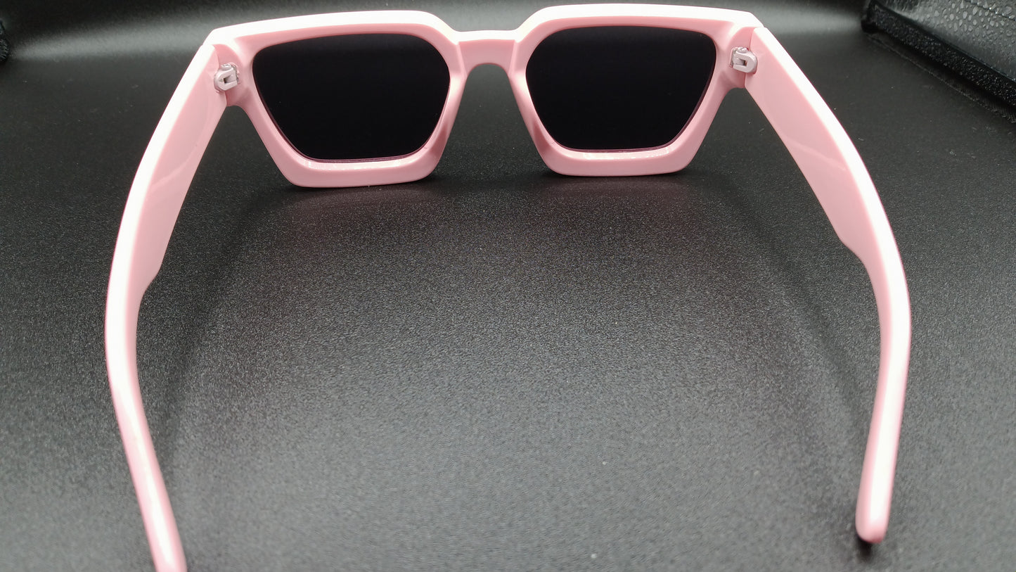 The Pink Thick Stylish Sunglasses/ Black Lens / Template 14